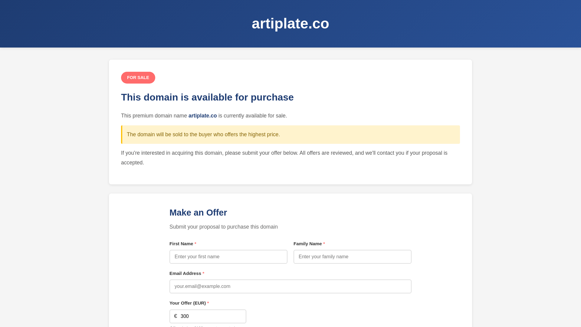 Screenshot of Artiplate