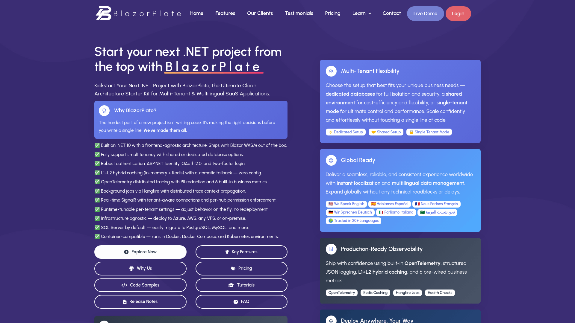 Screenshot of BlazorPlate