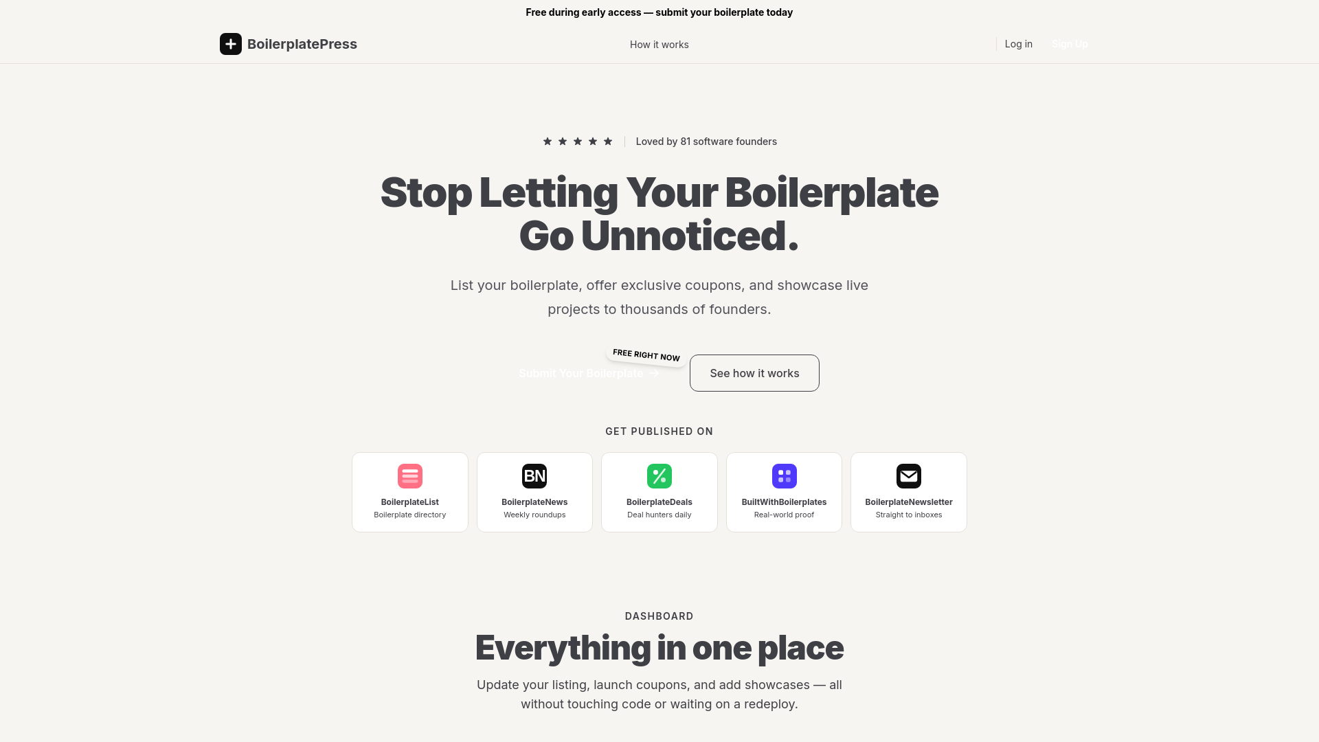 Screenshot of Boilerplate Fast