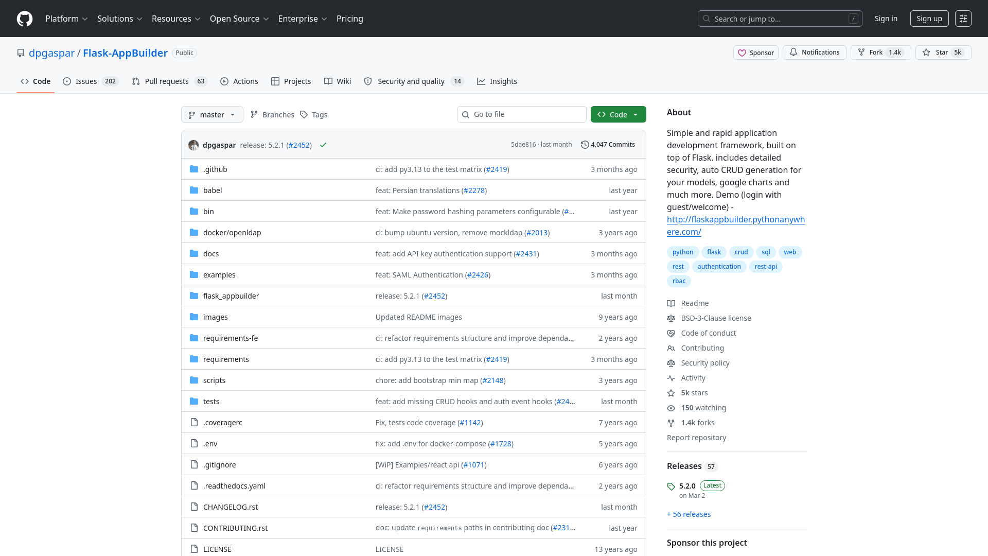 Screenshot of Flask App Builder