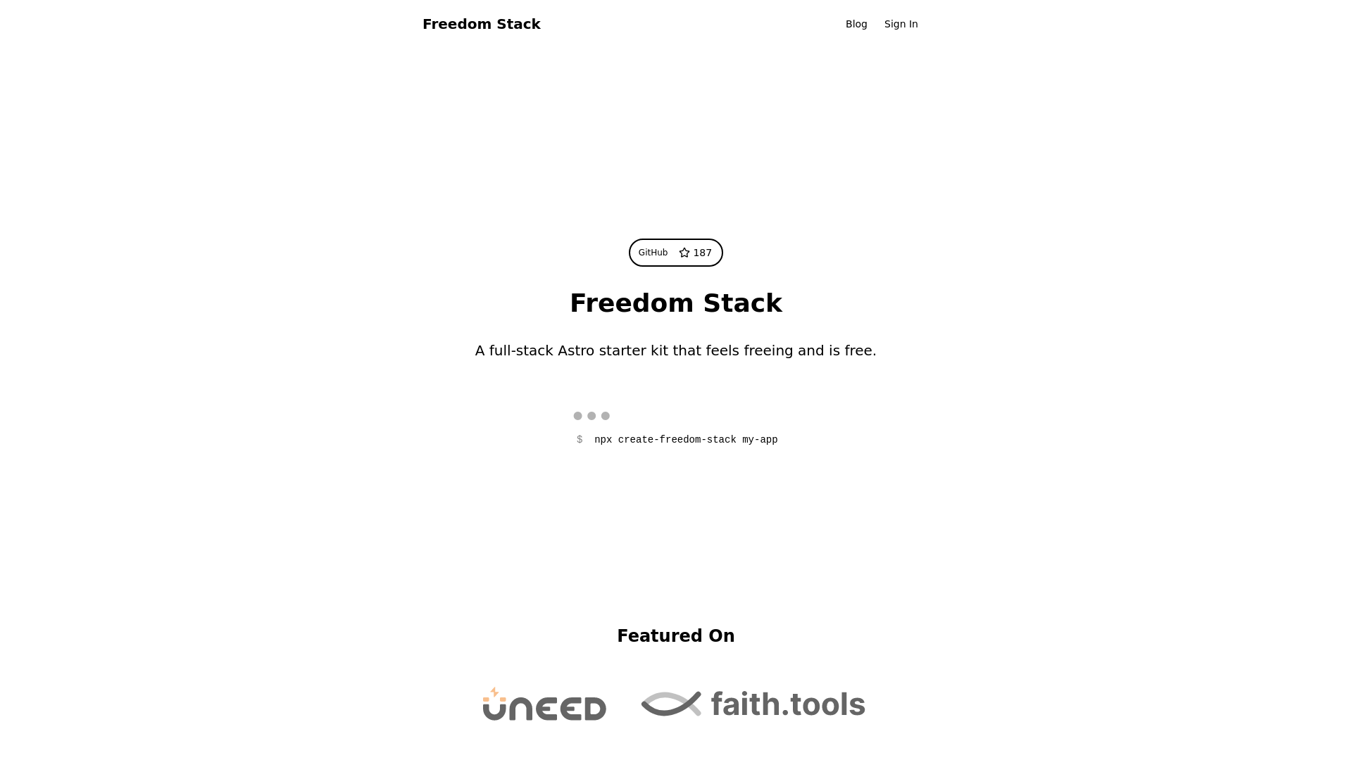 Screenshot of Freedom Stack