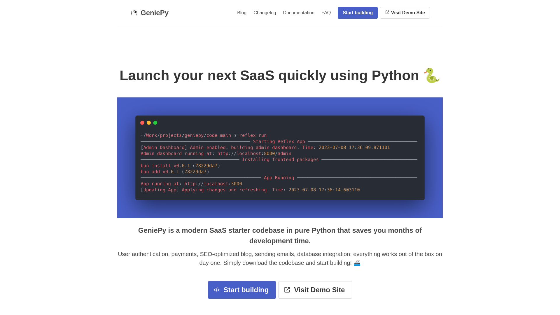 Screenshot of GeniePy
