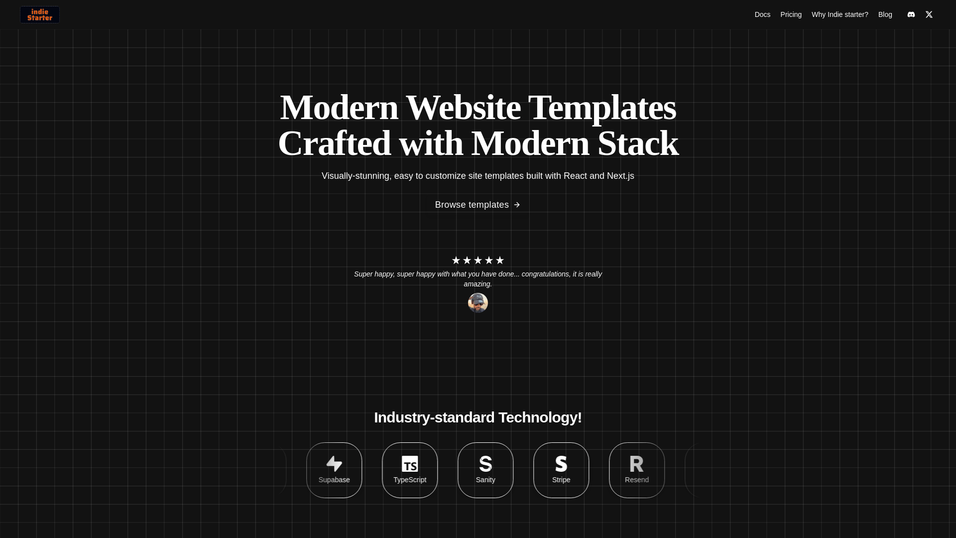 Screenshot of Indie Starter