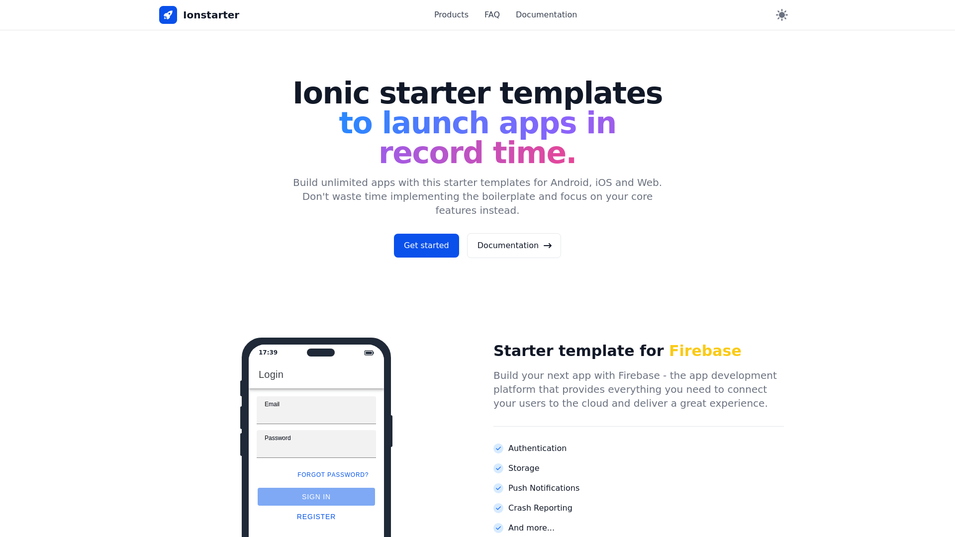 Screenshot of Ionstarter