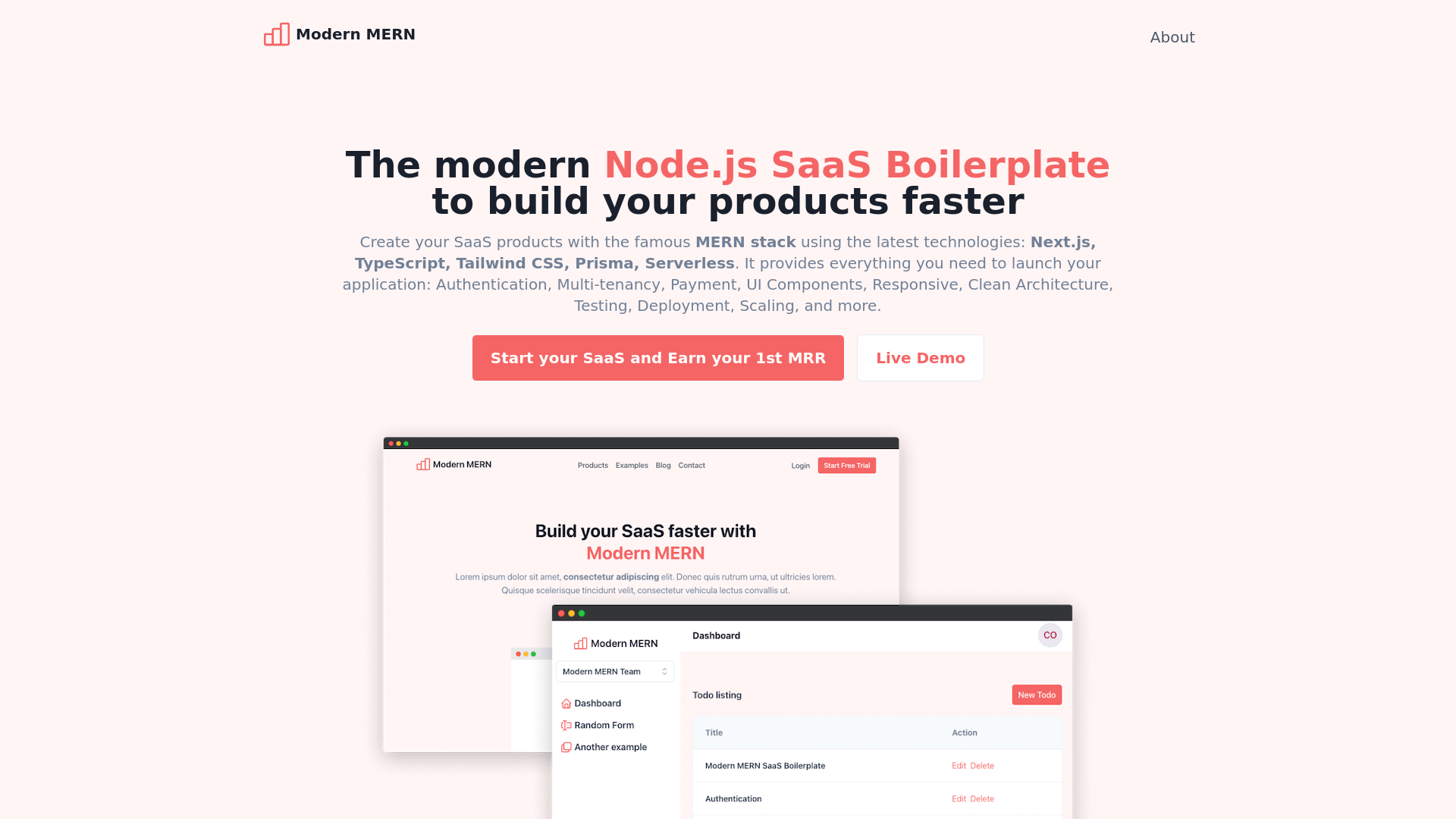 Screenshot of Modern Mern