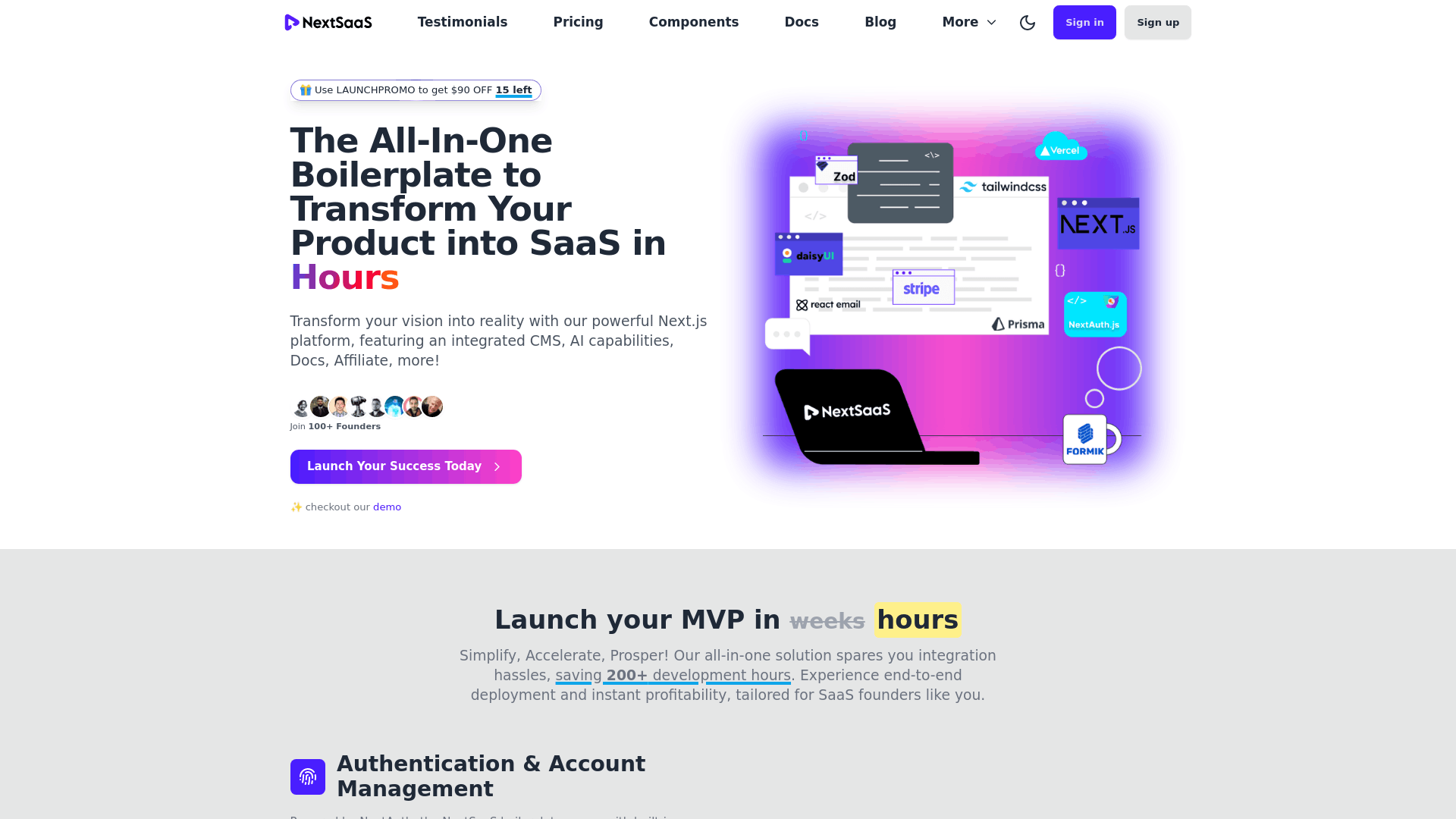 Screenshot of Next SaaS