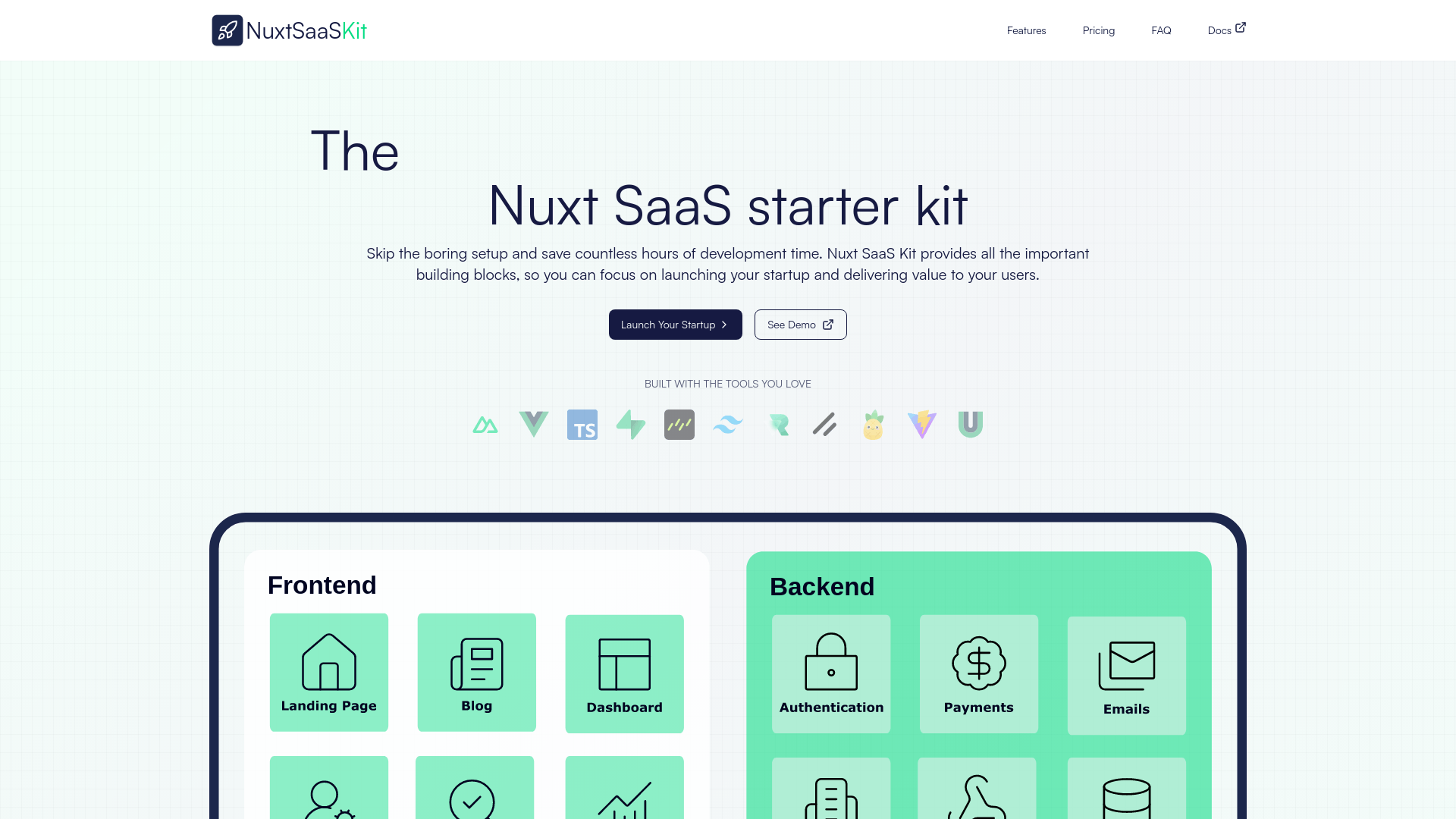 Screenshot of NuxtSaaSKit