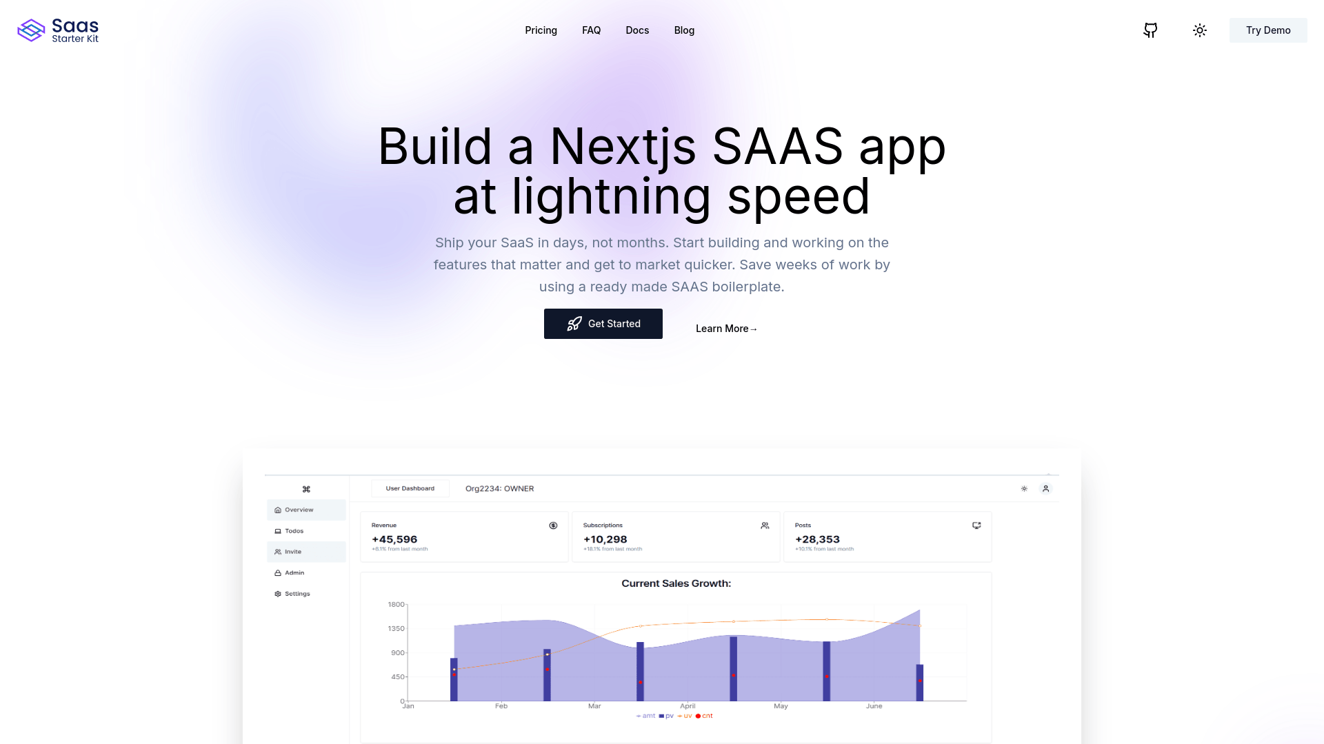 Screenshot of SaaS Starter Kit