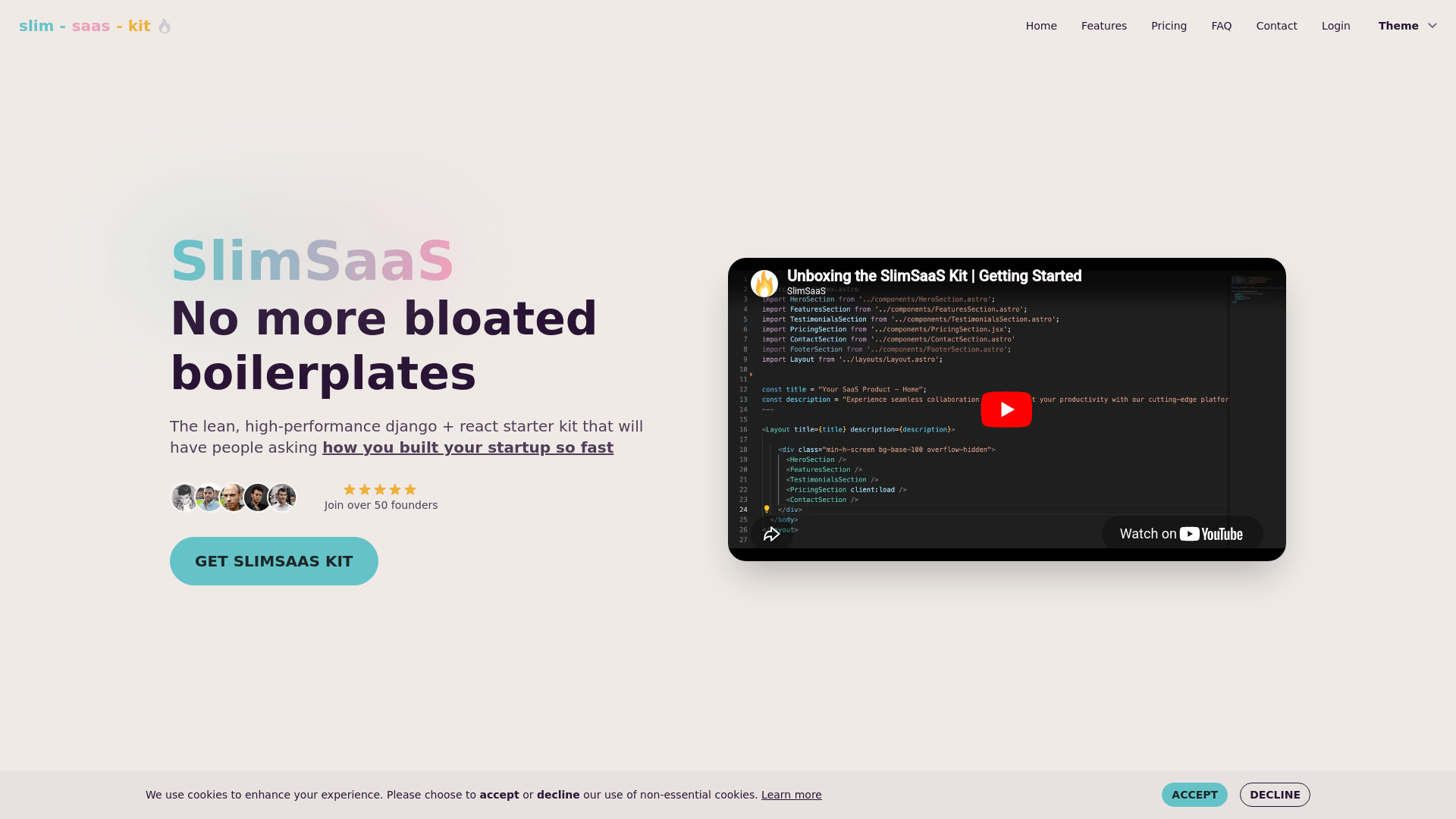 Screenshot of SlimSaaS