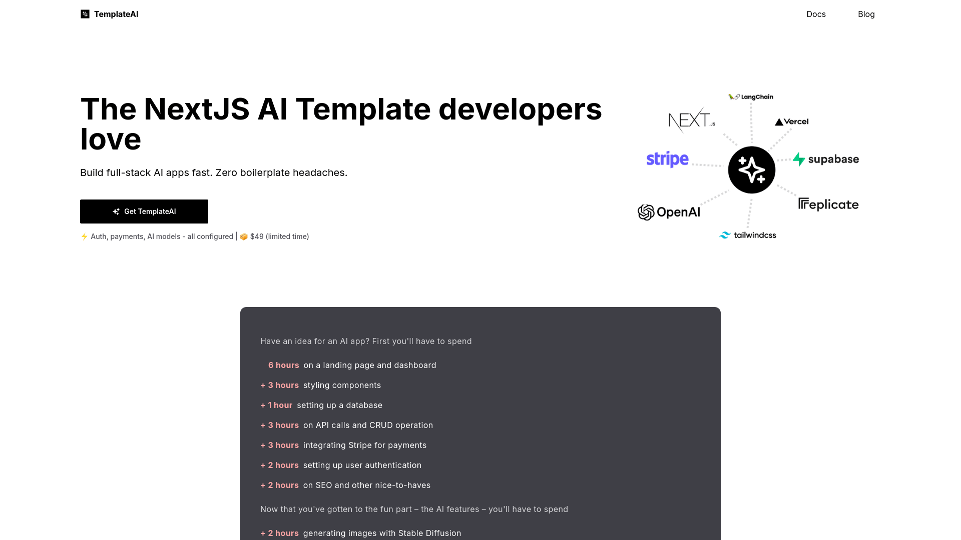 Screenshot of Template AI