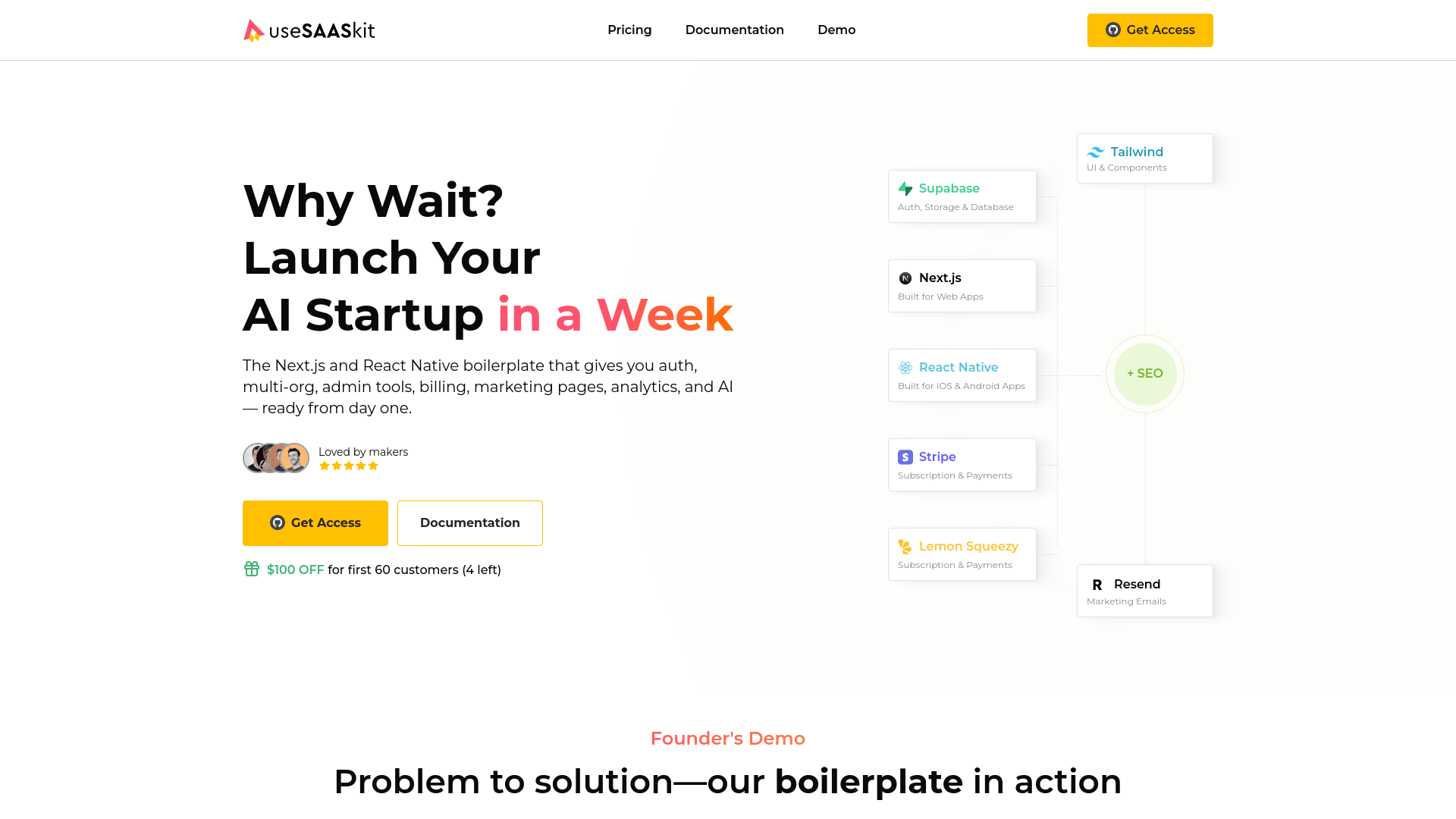 Screenshot of useSAASkit