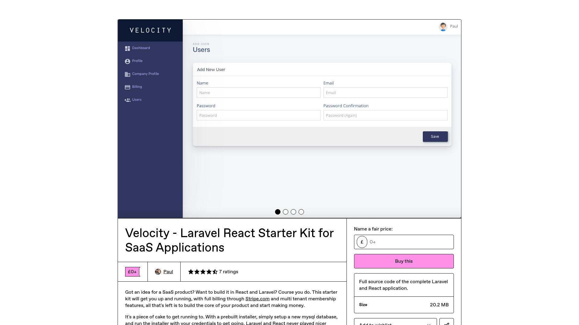 Screenshot of Velocity